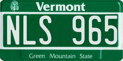 VT license plate NLS965