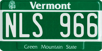 VT license plate NLS966