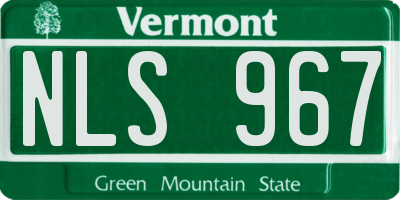 VT license plate NLS967