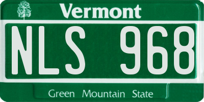 VT license plate NLS968