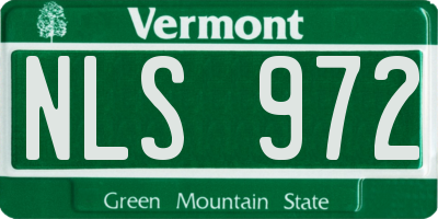 VT license plate NLS972
