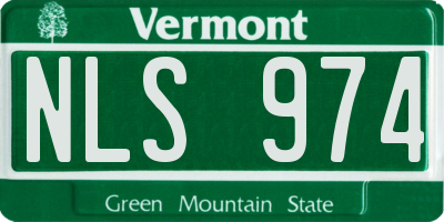 VT license plate NLS974