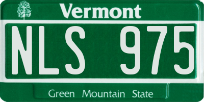 VT license plate NLS975