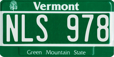 VT license plate NLS978