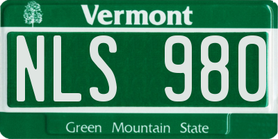 VT license plate NLS980