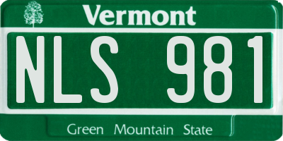 VT license plate NLS981