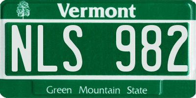 VT license plate NLS982