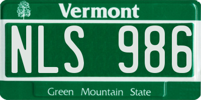VT license plate NLS986