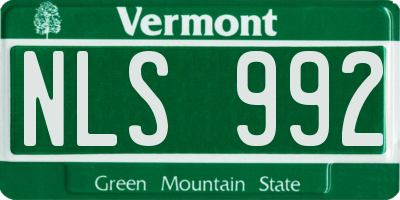 VT license plate NLS992
