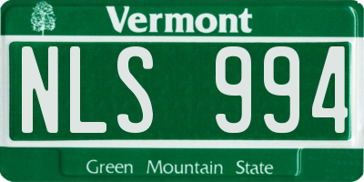 VT license plate NLS994