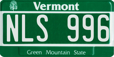 VT license plate NLS996