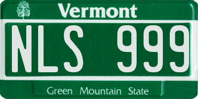 VT license plate NLS999