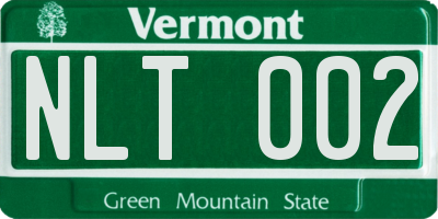 VT license plate NLT002