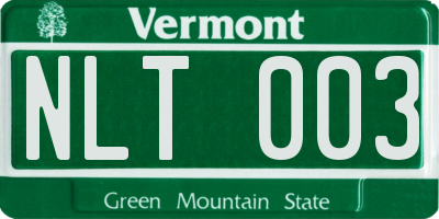 VT license plate NLT003