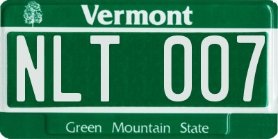 VT license plate NLT007