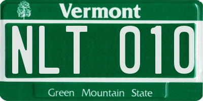 VT license plate NLT010