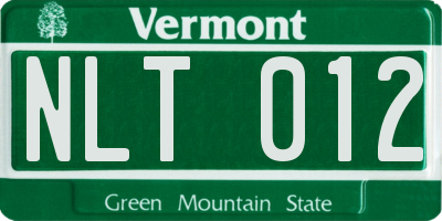 VT license plate NLT012