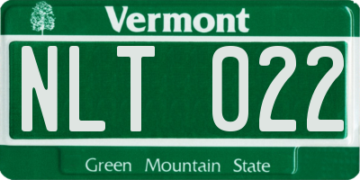 VT license plate NLT022