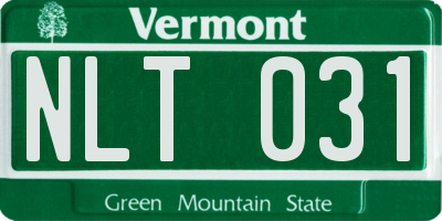 VT license plate NLT031