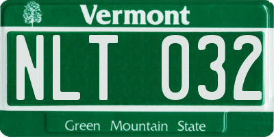 VT license plate NLT032