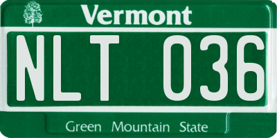 VT license plate NLT036