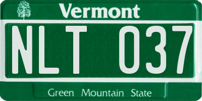 VT license plate NLT037