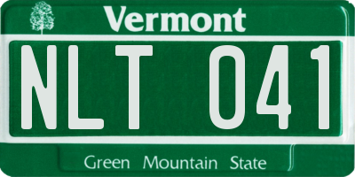 VT license plate NLT041