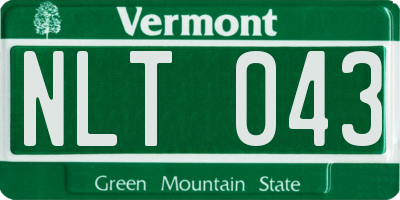 VT license plate NLT043
