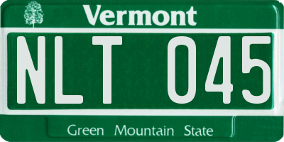 VT license plate NLT045