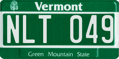 VT license plate NLT049