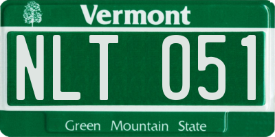 VT license plate NLT051