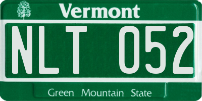 VT license plate NLT052