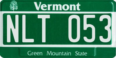 VT license plate NLT053