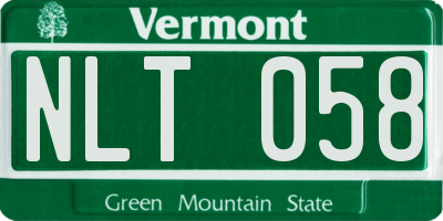 VT license plate NLT058