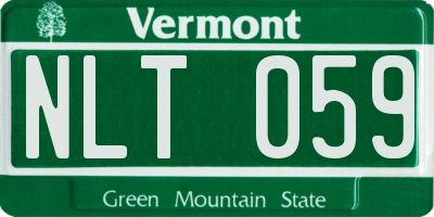 VT license plate NLT059