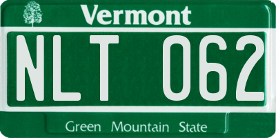 VT license plate NLT062