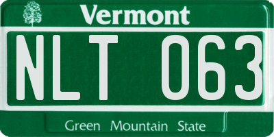 VT license plate NLT063