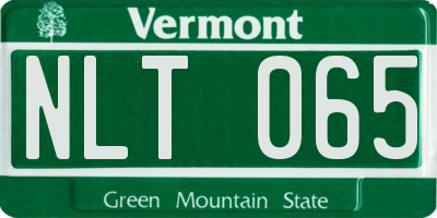 VT license plate NLT065