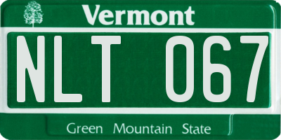 VT license plate NLT067