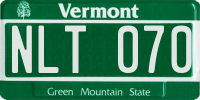 VT license plate NLT070
