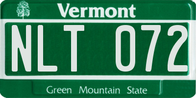 VT license plate NLT072