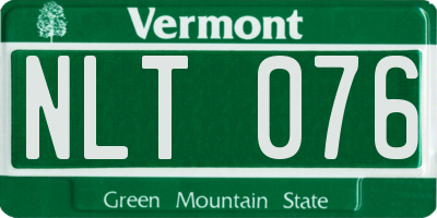 VT license plate NLT076
