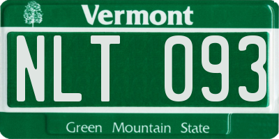 VT license plate NLT093