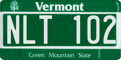 VT license plate NLT102