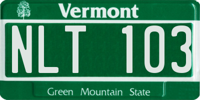 VT license plate NLT103