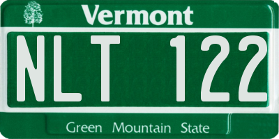 VT license plate NLT122
