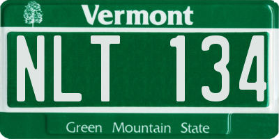 VT license plate NLT134