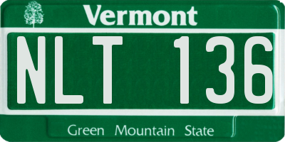 VT license plate NLT136