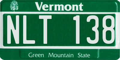 VT license plate NLT138