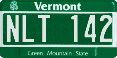 VT license plate NLT142